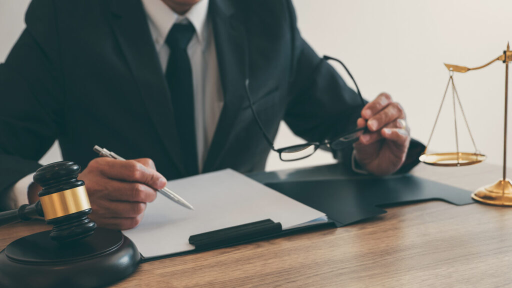 Personal Injury attorney working