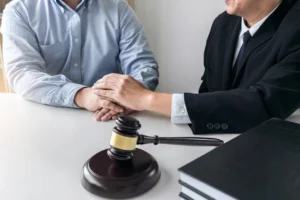 Accident Victim Discussing a Wrongful Death Case with Their Attorney